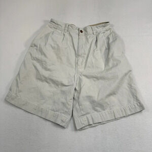 Abercrombie And Fitch Chino Khaki Shorts Mens Size 31 Cream High Rise Vtg